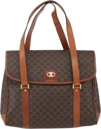 Celine Pre-owned Vintage Macadam Handbag - Dames - Vintage Handtas - Bruin - ONE Size - Leer - Vintage