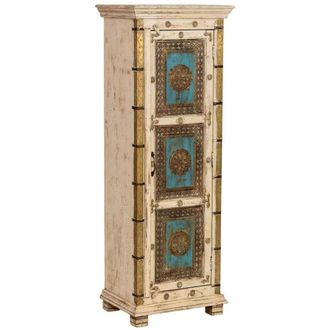 Wanderlust Deco Armario de madera artesanal blanco 53x40x149 alt. cm