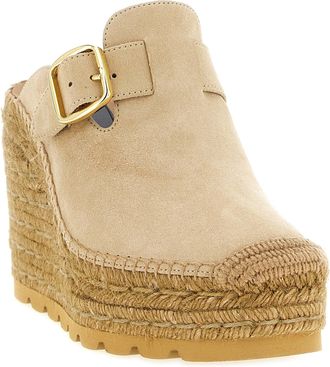 Stella McCartney Womens Beige Viscose Wedge Sandals