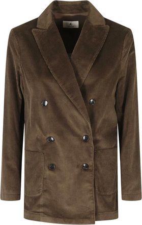 Myths Groene Velours Jas - Dames - Blazers - Bruin - L - Jassen