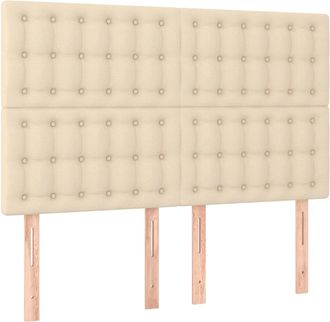 vidaXL Cabeceros 4 Unidades Tela Color Crema 72x5x78/88 Cm Vidaxl
