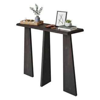 Dmora Consola Dflamign, Mesa Multiusos, Gabinete De Soporte, Escritorio De Pasillo, 100x28h83 Cm, Antracita - Dmora