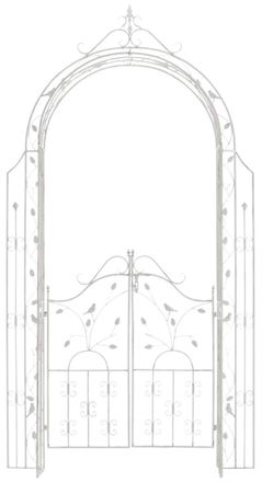 Clp Clp - Arco De Flores Para Jard&iacute;n Con Puerta Grenada Blanco Antiguo