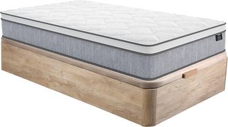 Vente-Unique Conjunto somier arc&oacute;n natural claro + colch&oacute;n de muelles ensacados 90 x 190 cm - SERENITE de YSM&Eacute;E