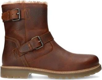 Manfield gevoerde leren enkelboots cognac