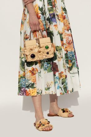 Dolce & Gabbana Handbag With Shimmering Appliqués, Womens, Beige