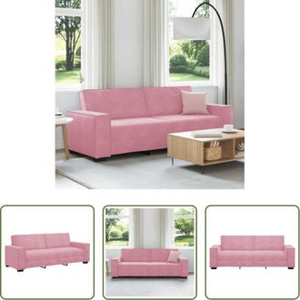vidaXL Divano rosa - Divano a 3 Posti rosa 220x78x84 cm in Velluto