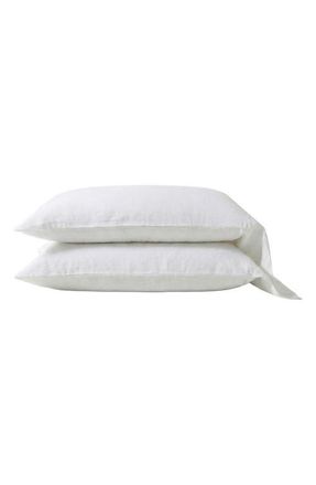 Pom Pom at Home Set of 2 Linen Pillowcases in White at Nordstrom, Size Standard