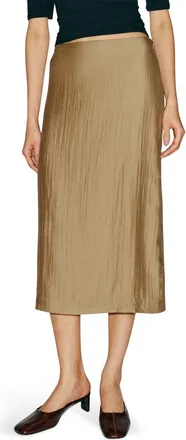 Reformation Helen Low Waist Midi Skirt in Tan at Nordstrom, Size 12