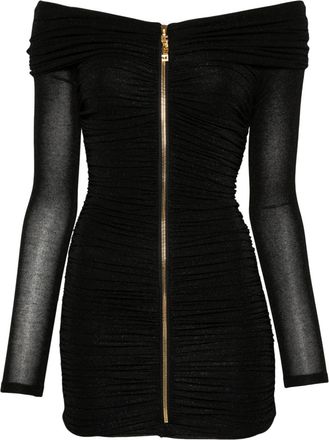 Elisabetta Franchi lurex mini dress - women - Viscose/Polyamide/Polyester/Elastane/Polyamide/Elastane - 40 - Black