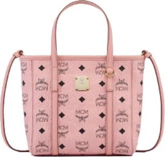 MCM Toni Shopper Kleine Tote Tas - Dames - Shoppers - Roze - ONE Size - Katoen - Tassen