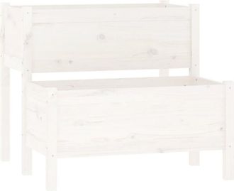 vidaXL Planter White 84.5x84x75 cm Solid Wood Pine Vidaxl