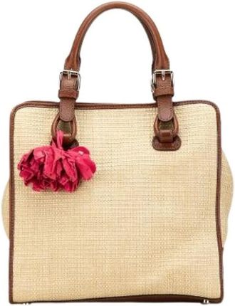 Celine Pre-owned Straw Tote - Dames - Vintage Shopper - Beige - ONE Size - Leer - Vintage