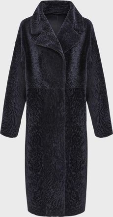 Gorski Reversible Textured Lamb Shearling Long Coat