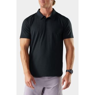 Smartwool Active Mesh Performance Polo in Black at Nordstrom, Size Xx-Large