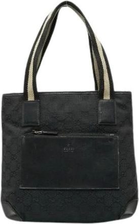 Gucci Pre-owned Tote Bags, female, Black, Size: ONE SIZE Pre-owned Canvas Tote Bag