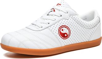 Generic Taekwondo Shoes, Adults Breathable Non-Slip Sport,Lightweight, for Boxing, Kung Fu, Karate and Taichi(White,5.5 UK)