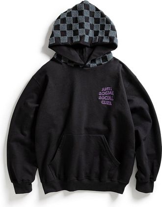 ANTI SOCIAL SOCIAL CLUB Anti Social Club Unisex ASSC Chenille Checkered Hoodie in Black - Size Medium