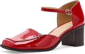 Journee Collection Evangeline High Womens Heels Patent/Red : 8.5 M, Synthetic