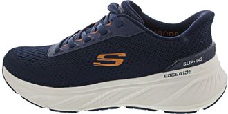 Skechers Mens Edgeride Erlson Sneaker, Navy Knit/Orange Pu, 8 UK