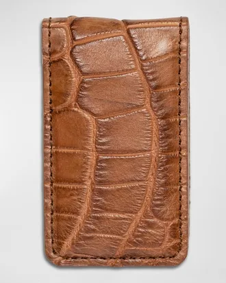 Abas Men & apos;s Magnetic Alligator Money Clip