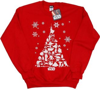 Star Wars Dames/Dames Kerstboom Sweatshirt (Rood)