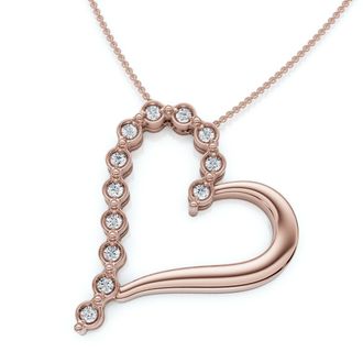 Pompeii3 Diamond Heart Pendant Gold Necklace Lab Grown 18