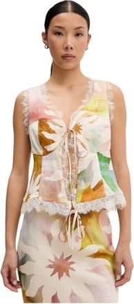 Never Fully Dressed Top smanicato con scollo a V - - Tops - Donna - Multicolore - L