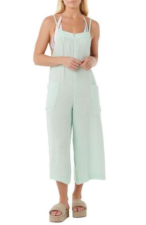 Rip Curl Premium Surf Cotton Gauze Jumpsuit in Aqua at Nordstrom, Size X-Small