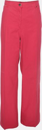 424 Elena Miro Pink Stretch Cotton Wide Leg Trousers