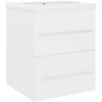 vidaXL Sink Cabinet with Built-in Basin White Engineered Wood vidaXL
