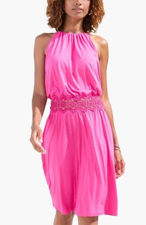 Lascana Crochet Detail Dress in Pink at Nordstrom, Size 10