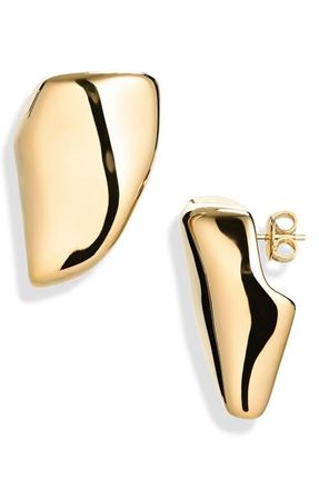 Bottega Veneta Small Prisma 18K Gold Plate Earrings in 8120 Yellow Gold at Nordstrom