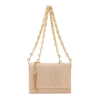 Oltre Tassen, Dames, Beige, ONE Size, Polyester, Crossbodytas met kristallen