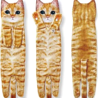 OEM Toalla De Ba&ntilde;o Y Cocina, Toallas Bonitas De Secado R&aacute;pido Con Estampado De Gato, Toallas Faciales Decorativas Para El Ba&ntilde;o (naranja)