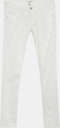 Isabel Marant &eacute;toile White Embroidered Denim Rumba Jeans S Waist