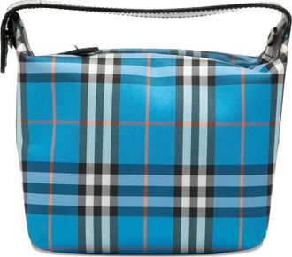 Burberry 2000-2017 Mini House Check Canvas handbag - women - Canvas/Calf Leather/Leather - One Size - Blue