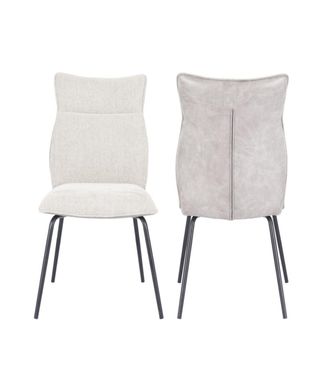 Home Heavenly Pack de 2 sillas con trasera s&iacute;mili napa color beige 95 x 65 x 45 cm