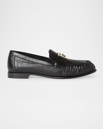 Fendi Baguette Ruched Leather Loafers