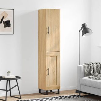 vidaXL Vidaxl - Aparador De Madera Contrachapada Roble Sonoma 34,5x34x180 Cm