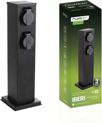 OEM Iberi Poste De Jard&iacute;n Exterior De Pie, 230 V, 40 Cm, 4 Tomas De Corriente Lumiled