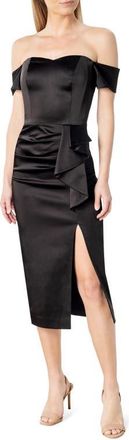 Dress The Population Alani Off the Shoulder Sheath Dress in Black at Nordstrom, Size Medium