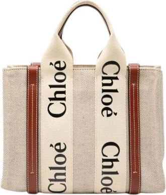 Chlo&eacute; Pre-owned Tote Bags, female, Beige, Size: ONE SIZE Pre-owned Canvas Tote