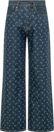 Marine Serre Blue Straight Jeans