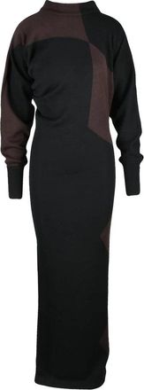 Philosophy di Lorenzo Serafini Womens Asymmetric Long Dress - Black/Brown