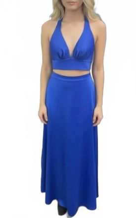 Jovani Two Piece Gown In Royal
