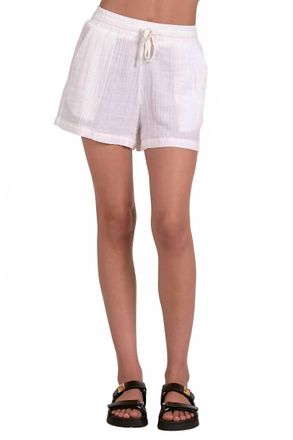 Elan Gauze Elastic Shorts In White