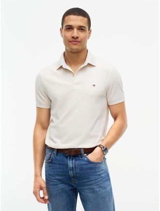 Tommy Hilfiger Mens Regular Fit Stretch Tommy Polo - Rich Cream - XXL