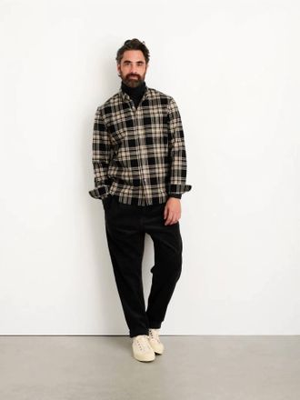 Alex Mill Mill Button-Down Shirt In Black/ivory Tartan