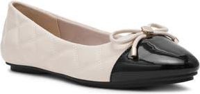 Anne Klein Leyton Cap Toe Ballet Flat in Bone Pu at Nordstrom Rack, Size 7.5